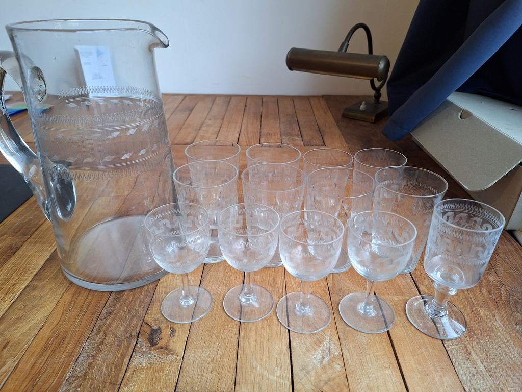 Glaasjes met Grieks motief, Ophalen of Verzenden, Zo goed als nieuw, Borrel- of Shotglas