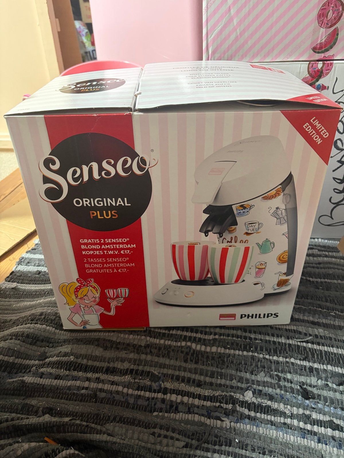 Senseo Original Plus Limited Edition + 2 Blond Amsterdam kop, Ophalen, Koffiepads en cups, 2 tot 4 kopjes, Koffiemachine