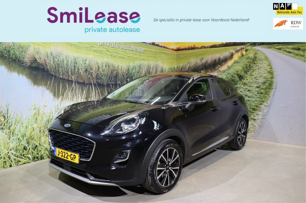 Ford Puma 1.0 EcoBoost Hybrid Titanium| Trekhaak | Hoge inst, Voorwielaandrijving, 125 pk, Met garantie (alle), Zwart