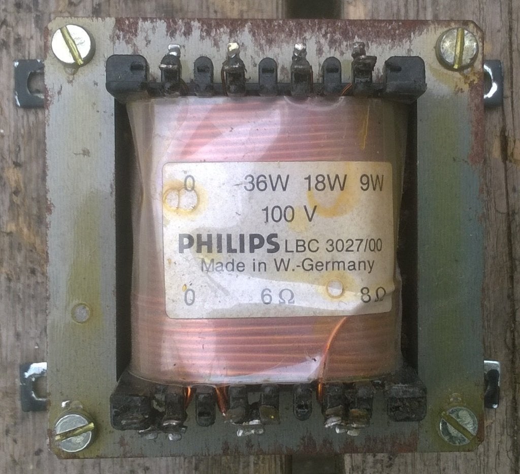 transformator tbv speaker 100 Volt 36 Watt, Philips LBC-3027, Philips, Gebruikt, Overige typen, Ophalen of Verzenden
