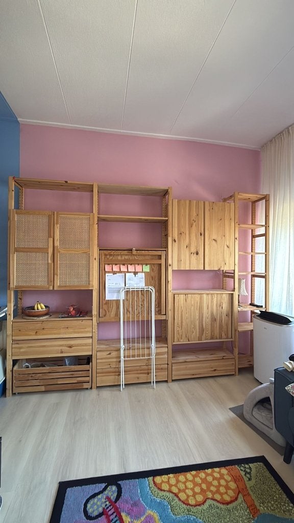 Ivar stellingkast met uitklap tafel, Ophalen, Gebruikt, Met deur(en), 200 cm of meer