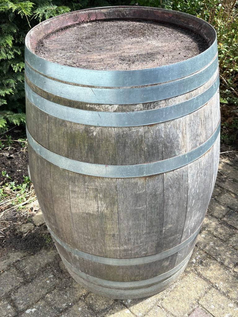 Authentieke regenton / wijnvat /statafel, 150 liter of meer, Ophalen, Gebruikt, Hout