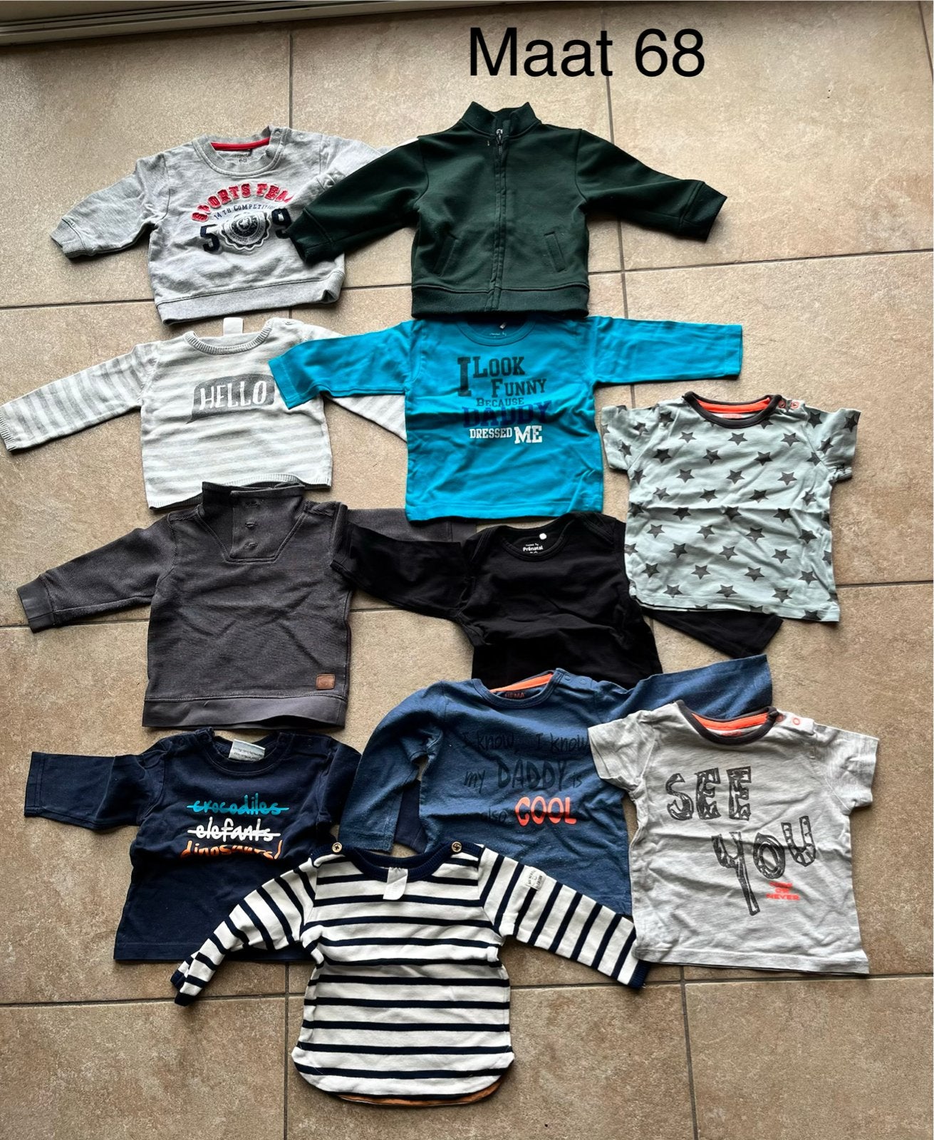 Grote set babykleding maat 68 - Jongenskleding, Ophalen, Gebruikt, Jongetje, Setje