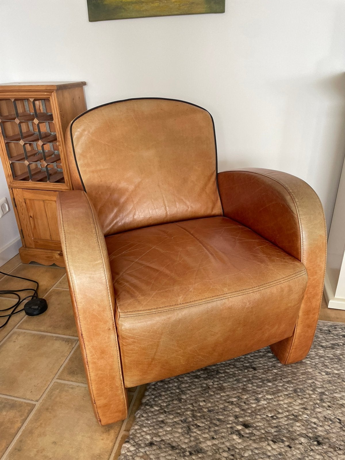 Gratis af te halen 2 leren FAUTEUILS, Ophalen, Gebruikt, 50 tot 75 cm, Leer