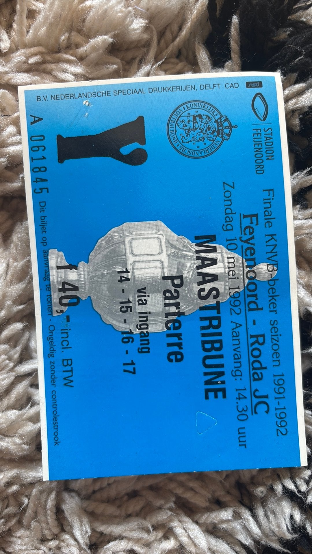 Oud stadiontticket kaartje feyenoord, Verzenden, Zo goed als nieuw, Feyenoord