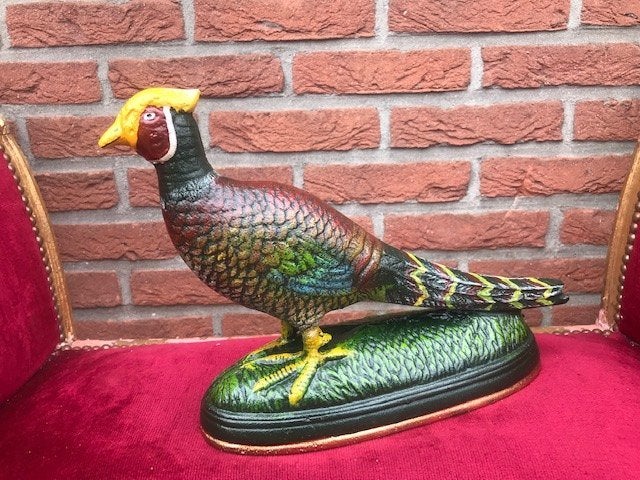 metalen beeld, FAZANT, Beeld, Metaal, Vogel, Beschilderd