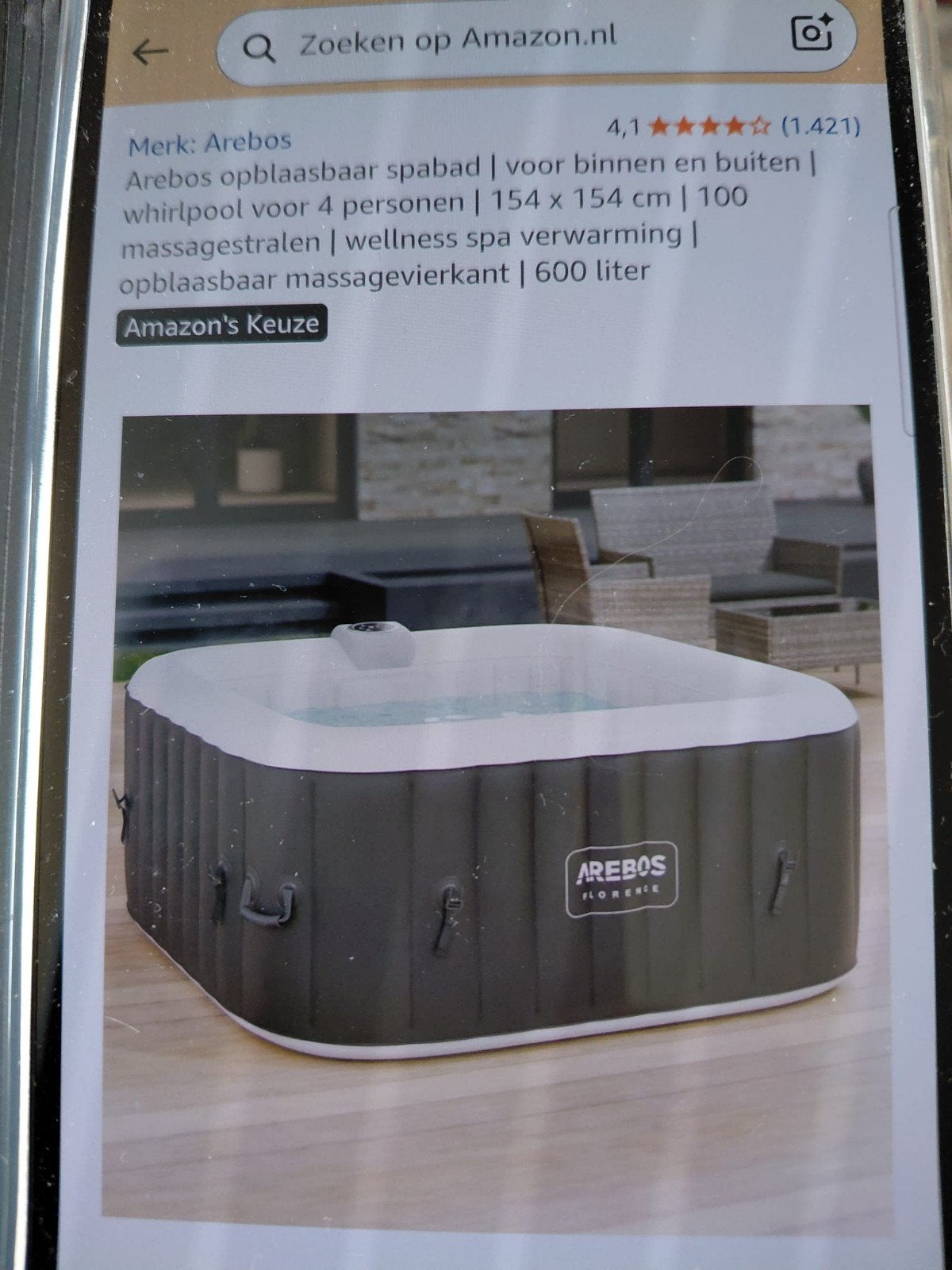 Arebos -spabad als nieuw., Tuin en Terras, Bubbelbaden en Hottubs, Ophalen, Zo goed als nieuw