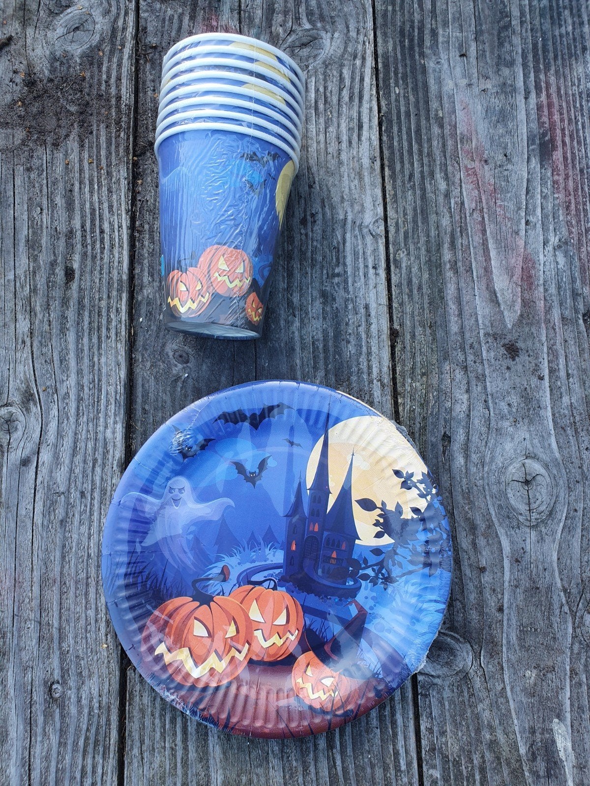 halloween papieren servies kinderen, Ophalen of Verzenden, Nieuw, Feestartikel, Halloween of Griezel