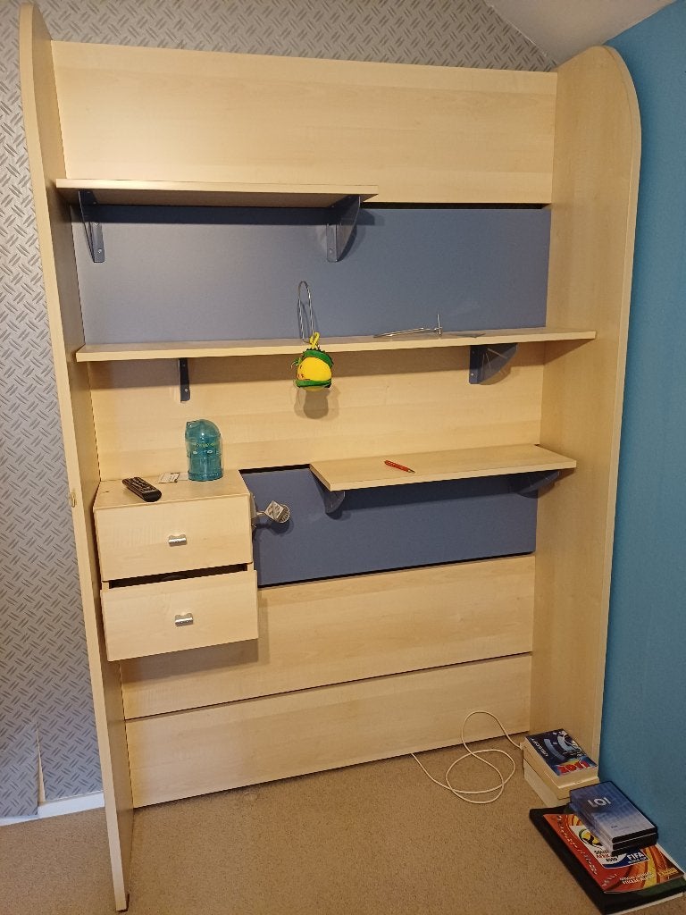 Kinderkamerkasten met blauwe accenten, Ophalen, Zo goed als nieuw, Eenpersoons, Modern