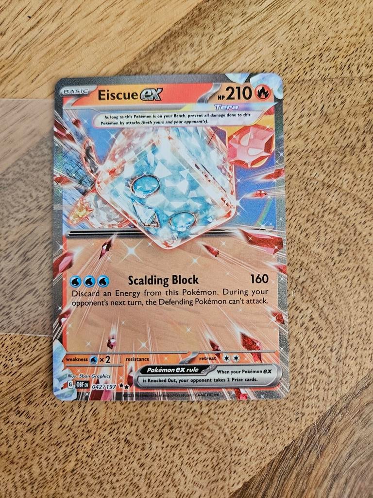 Eiscue ex Pokémon Kaart - Tera 210 HP - Zo goed als nieuw, Ophalen of Verzenden, Zo goed als nieuw, Losse kaart, Foil