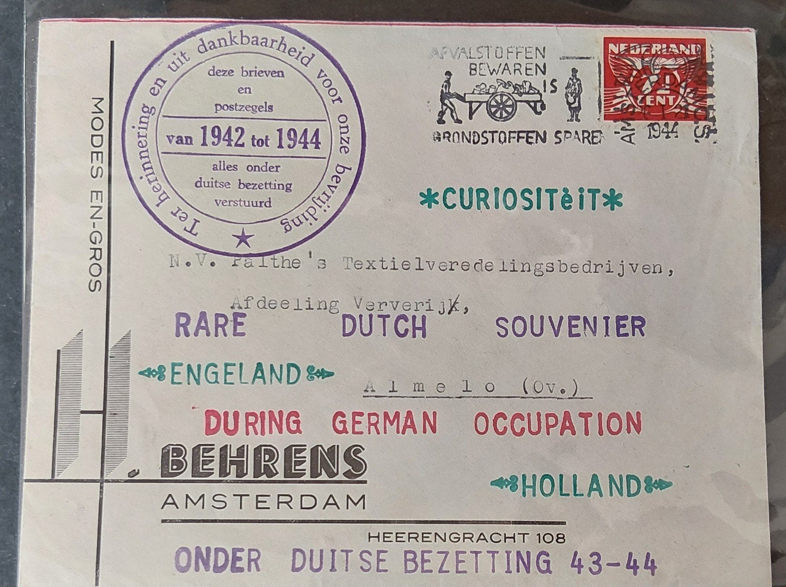 Diverse poststukken Nederland o.a gefrankeerd Nvph 327/30, Postzegels en Munten, Verzenden, Envelop
