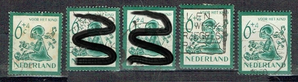Nederland 1950 nr. 565 Kinderzegel Meisje met vogels 3X, Verzenden, Gestempeld, Overige thema's