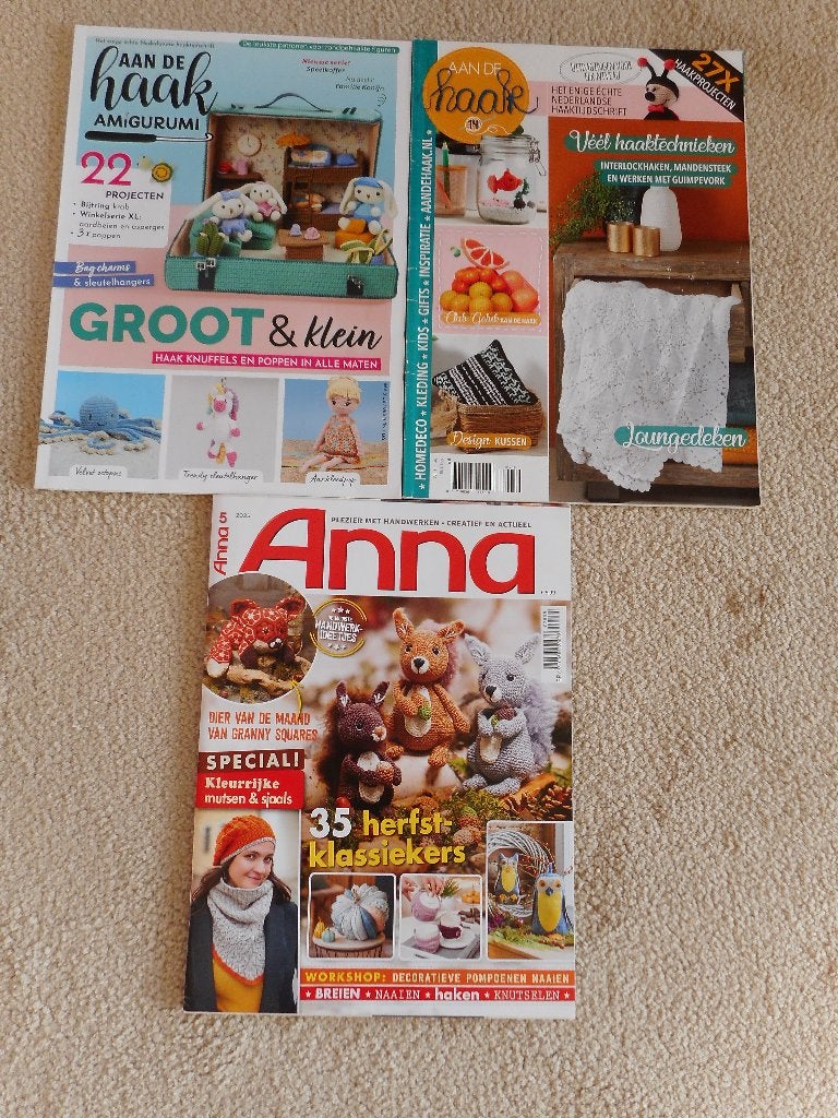 3 haaktijdschriften samen € 10,00, Ophalen of Verzenden, Nieuw, Haken, Patroon of Boek