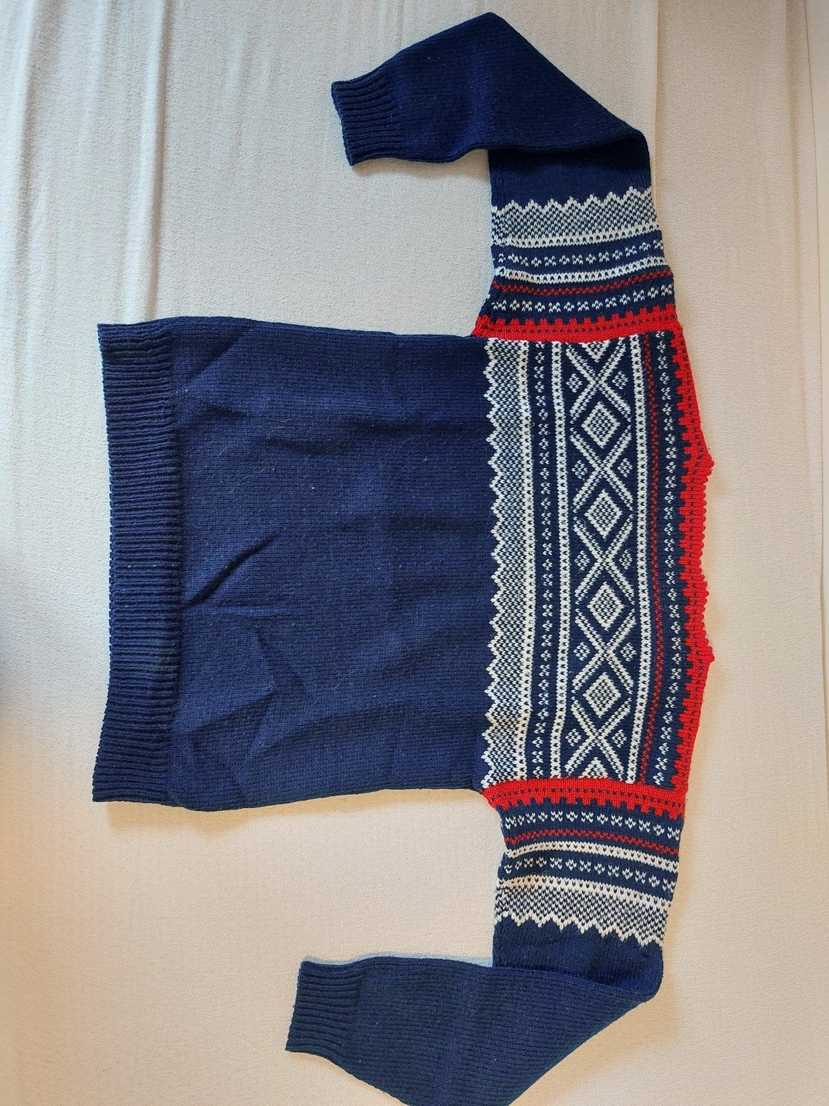 Zelfgebreide Noorse trui - Uniek handwerk, maat s, Ophalen of Verzenden, Zo goed als nieuw, Maat 36 (S), Blauw