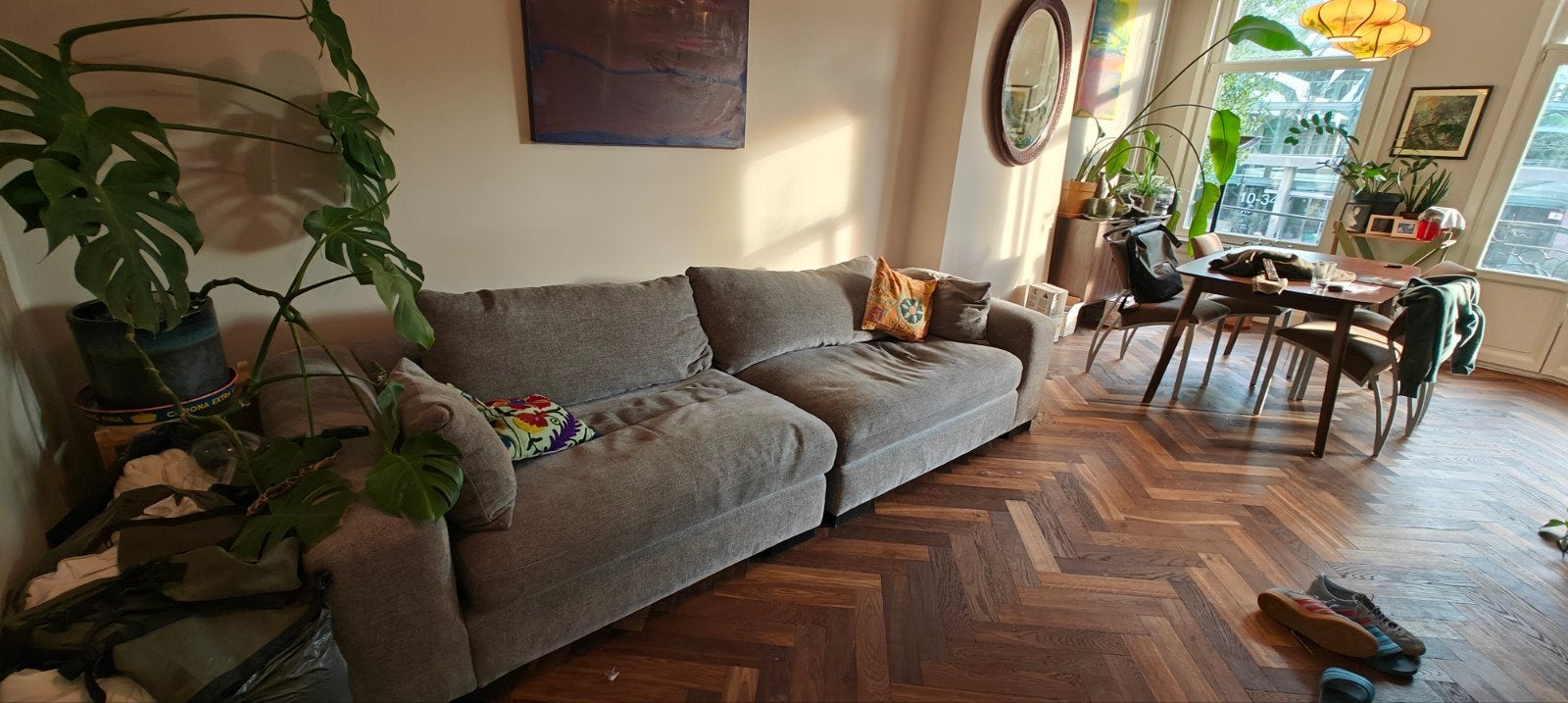 Comfortabele bank met diepe zit - Zo goed als nieuw, 250 tot 300 cm, 100 tot 125 cm, Driepersoons, Ophalen of Verzenden