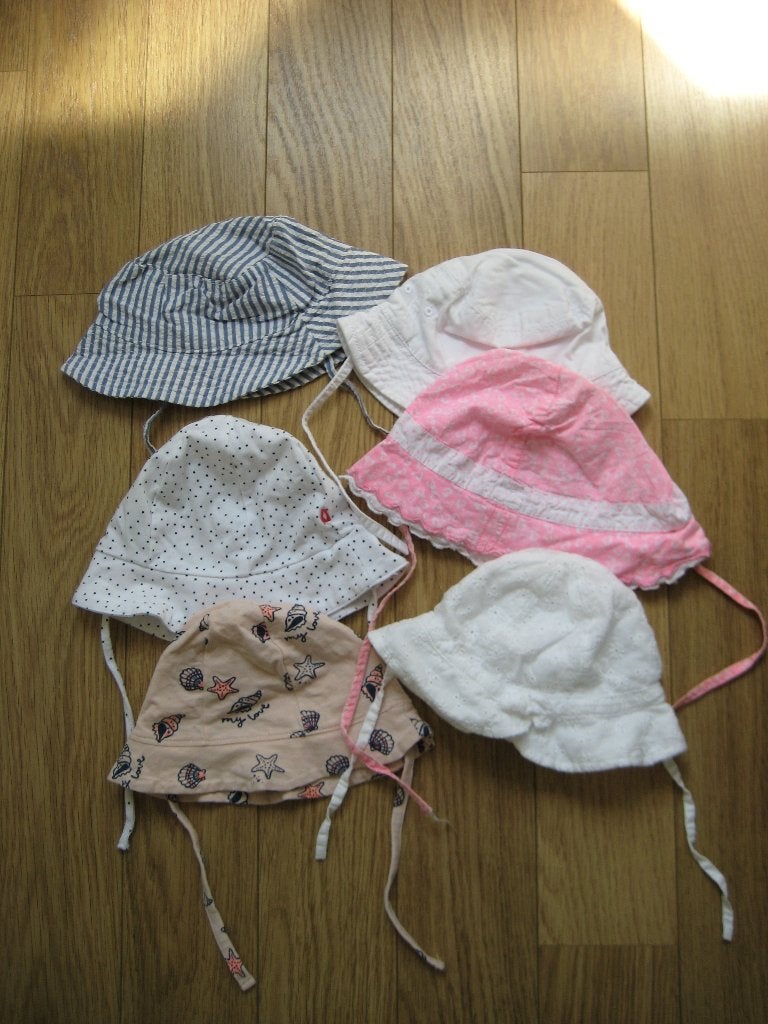 6 baby zonnehoedjes wit blauw roze diverse maten ZGAN, Kinderen en Baby's, Babykleding | Petten en Hoeden, Jongetje of Meisje
