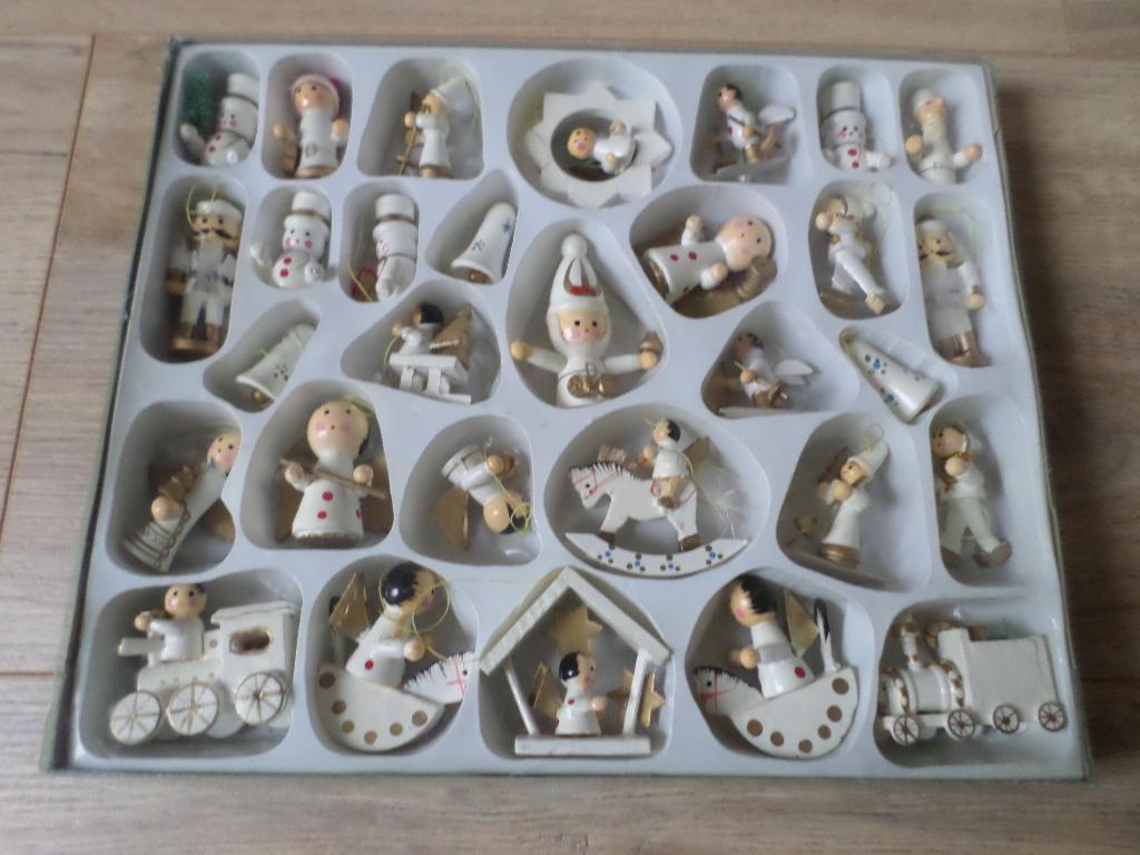 Vintage Houten Kerst Ornamenten - Kerstboom Decoratie, Diversen, Kerst, Ophalen of Verzenden, Nieuw