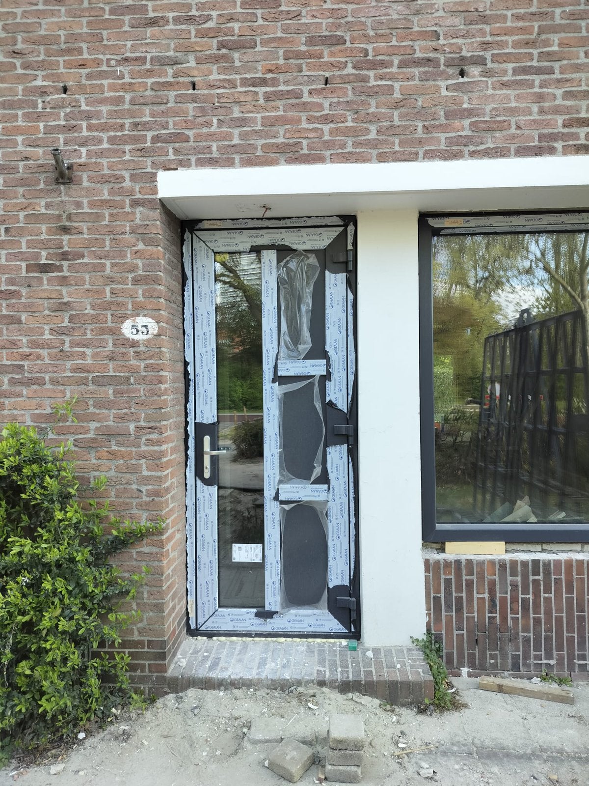 Kunstof achterdeur triple glas, Doe-het-zelf en Verbouw, Deuren en Horren, Kunststof, 215 cm of meer, Nieuw, Buitendeur