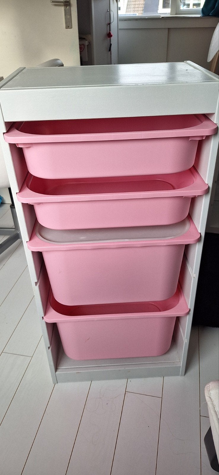 IKEA Trofast Opbergsysteem - Massief Hout licht grijs met Ro, Ophalen, Gebruikt, Minder dan 50 cm, 90 tot 105 cm