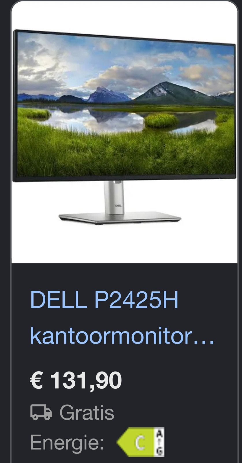 DELL P2425H kantoormonitor, Computers en Software, Monitoren, Ophalen, HDMI, IPS, Full HD