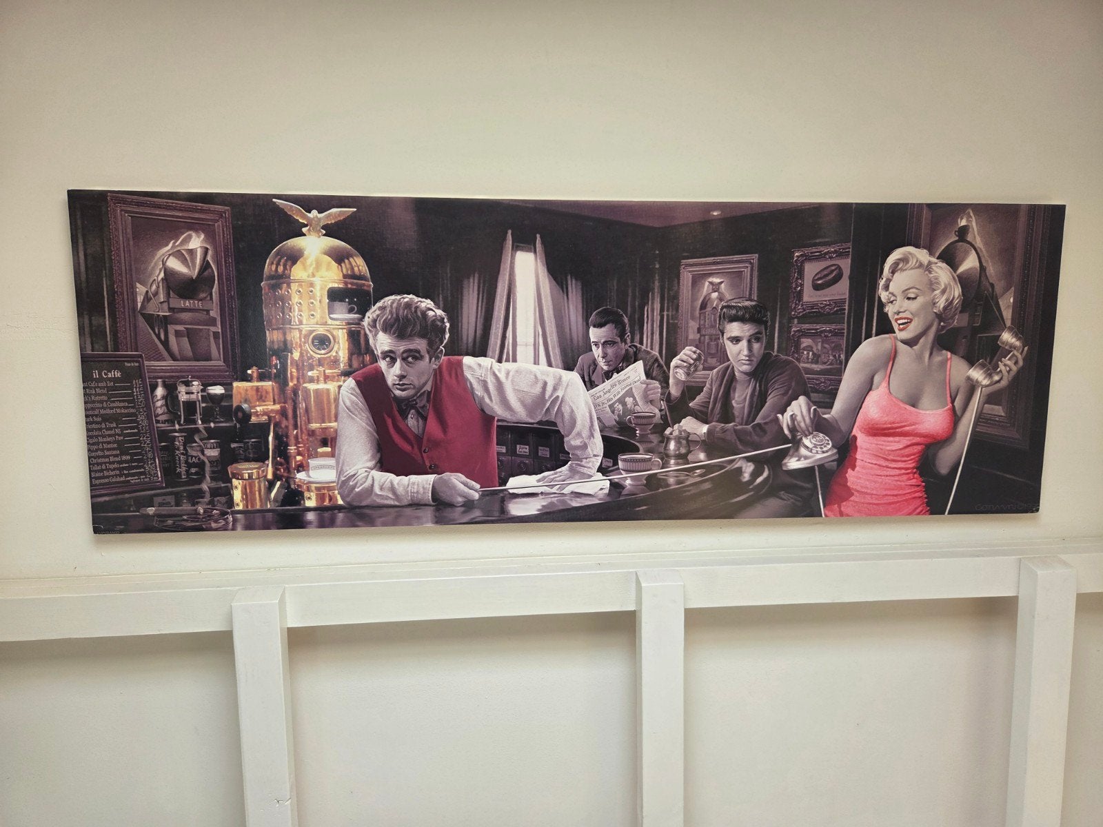 Pop Art Canvas: Hollywood Iconen in Bar, Huis en Inrichting, Ophalen, Gebruikt, Print