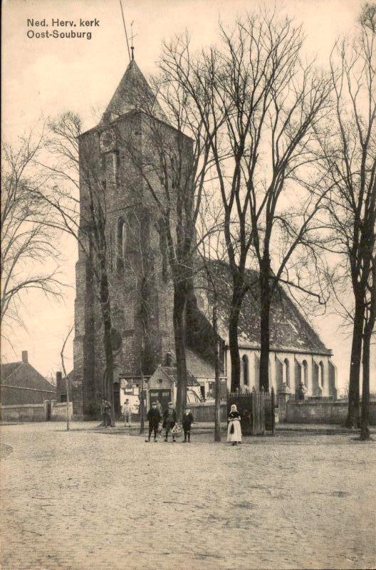 Oost - Souburg - Ned Herv Kerk, Ophalen of Verzenden, 1920 tot 1940, Gelopen, Zeeland