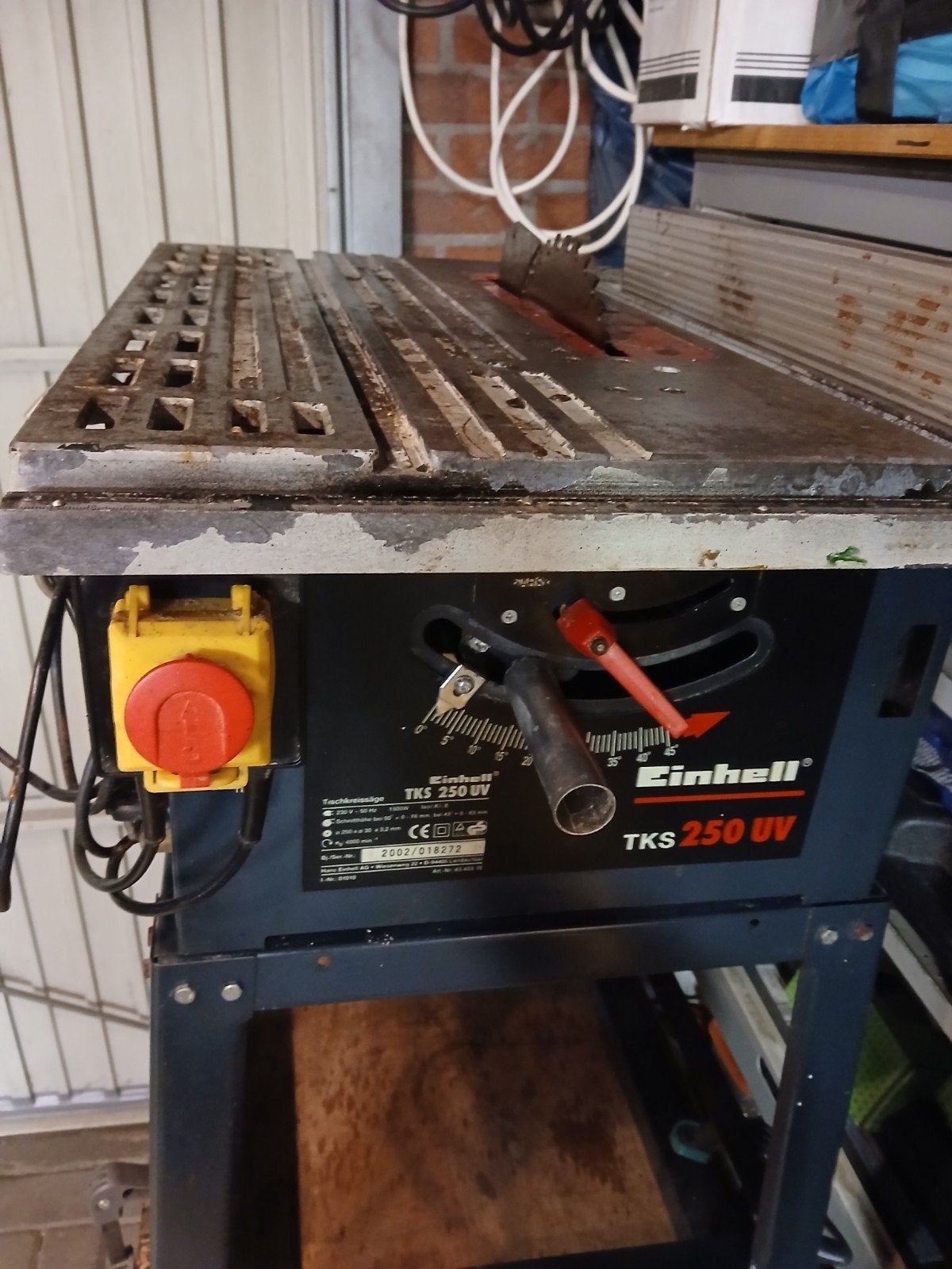 Einhell TKS 250 UV Tafelzaag -, Doe-het-zelf en Verbouw, Gereedschap | Zaagmachines, Ophalen, Gebruikt, Cirkelzaag, 70 mm of meer