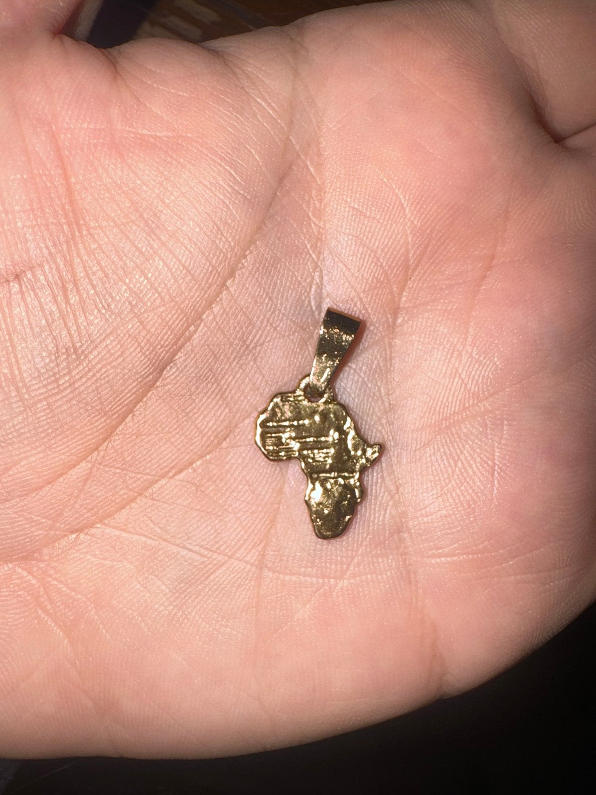 Afrika hangertje voor aan ketting goudkleur, Ophalen of Verzenden, Zo goed als nieuw, Goud, Overige materialen