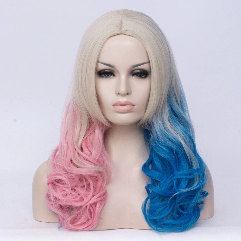 Blonde Roze Blauw Pruik Haar Dames Gekleurde Haren Vrouwen, Verzenden, Nieuw, Pruik of Haarverlenging