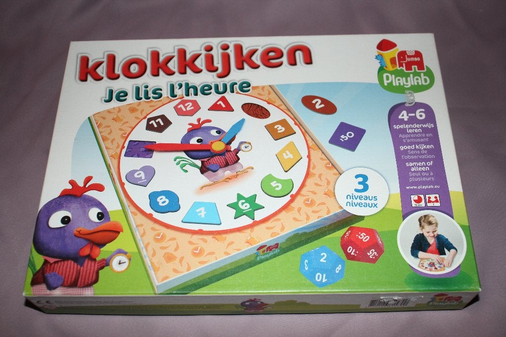 ZGAN Jumbo playlab leren klokkijken - compleet, Een of twee spelers, Ophalen of Verzenden, Zo goed als nieuw, Jumbo