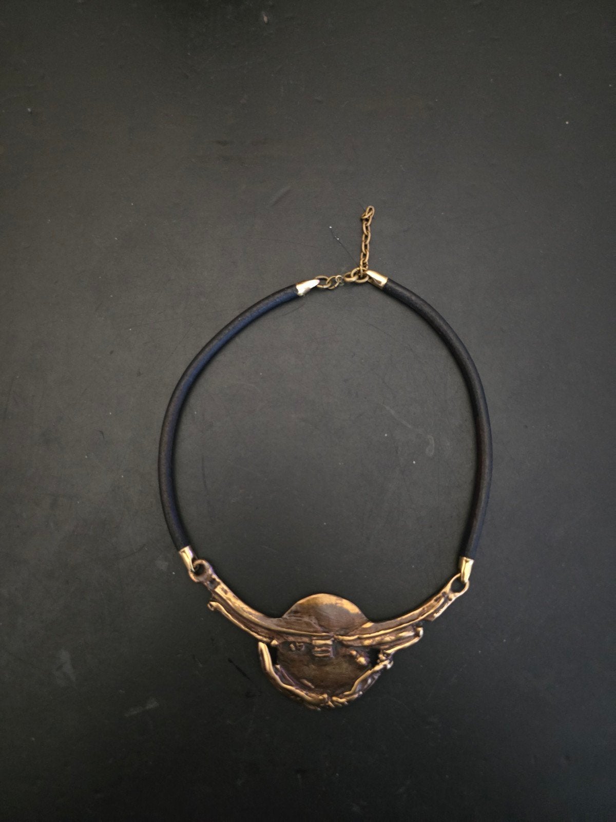 Harry Lenferink, bronzen ketting, Dutch Design, gesigneerd, Overige materialen, Gebruikt, Overige voorstellingen, Ophalen of Verzenden