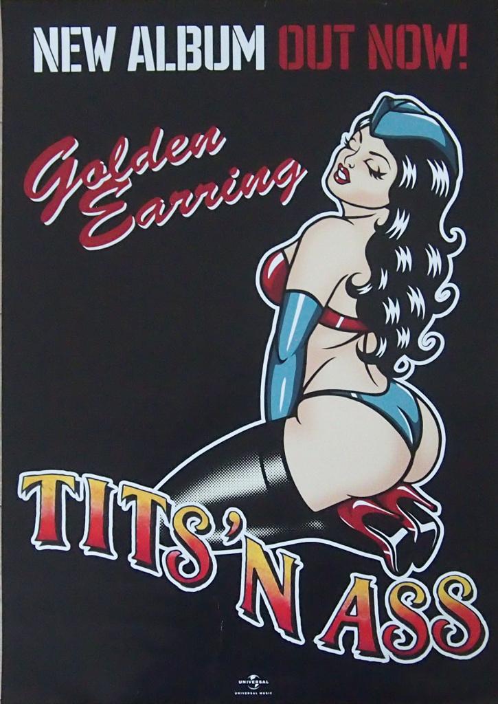 Golden Earring 2012 Poster Tits'N Ass licht beschadigd 70x5, Verzenden, Zo goed als nieuw, Poster, Artwork of Schilderij