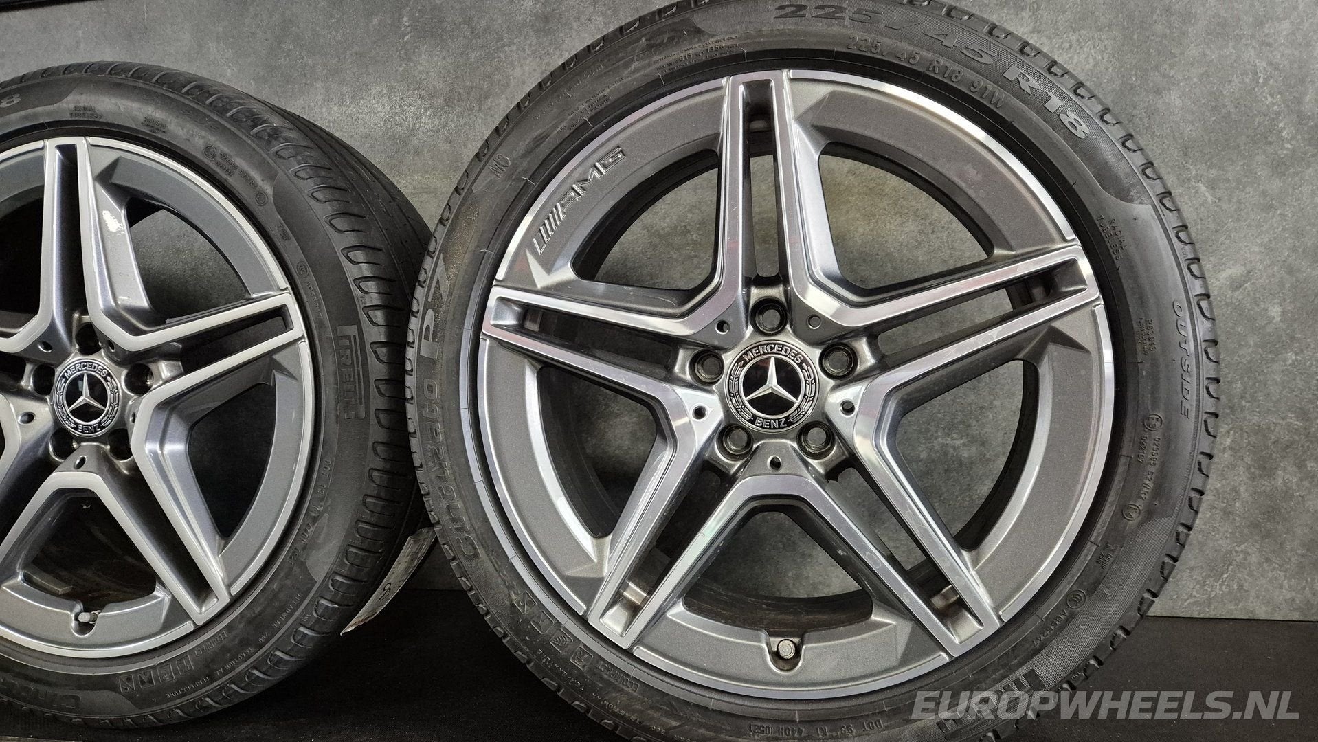 Mercedes AMG 18 inch velgen DEMO zomerbanden W177 A B CLA, Auto-onderdelen, Banden en Velgen, 18 inch, Gebruikt, -, -