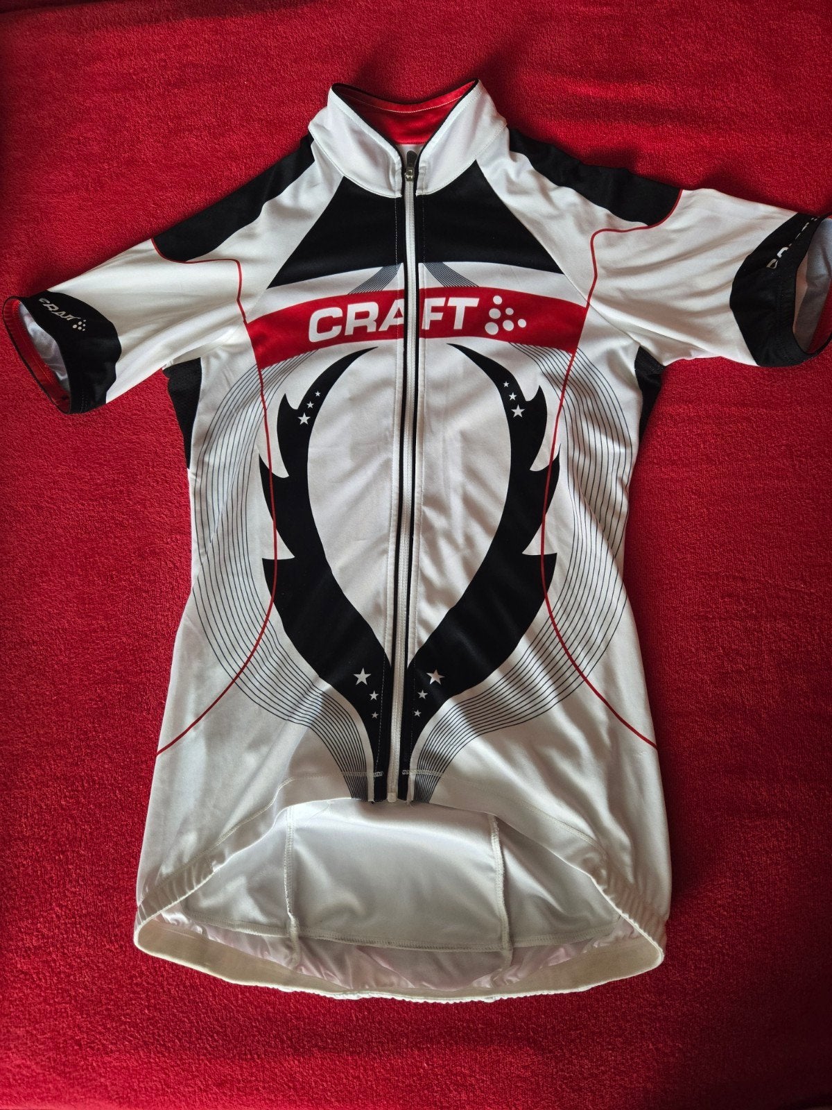 Craft Fiets Shirt - Wit, Zwart, Rood, Wit, Ophalen of Verzenden, Zo goed als nieuw, Maat 36 (S)