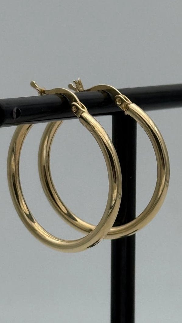 Mooie 14 Karaat gouden Ronde Creolen oorbellen – Nieuw, Sieraden, Tassen en Uiterlijk, Oorbellen, Hangers, Nieuw, Ophalen of Verzenden