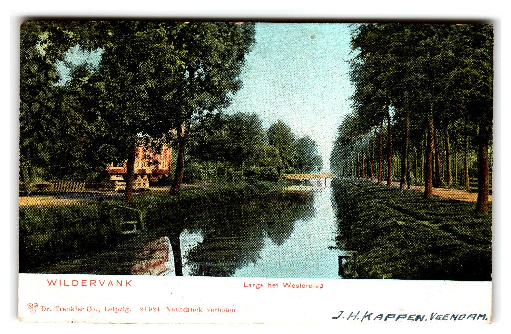 Wildervank, Langs het Westerdiep, Verzenden, Voor 1920, Gelopen, Groningen
