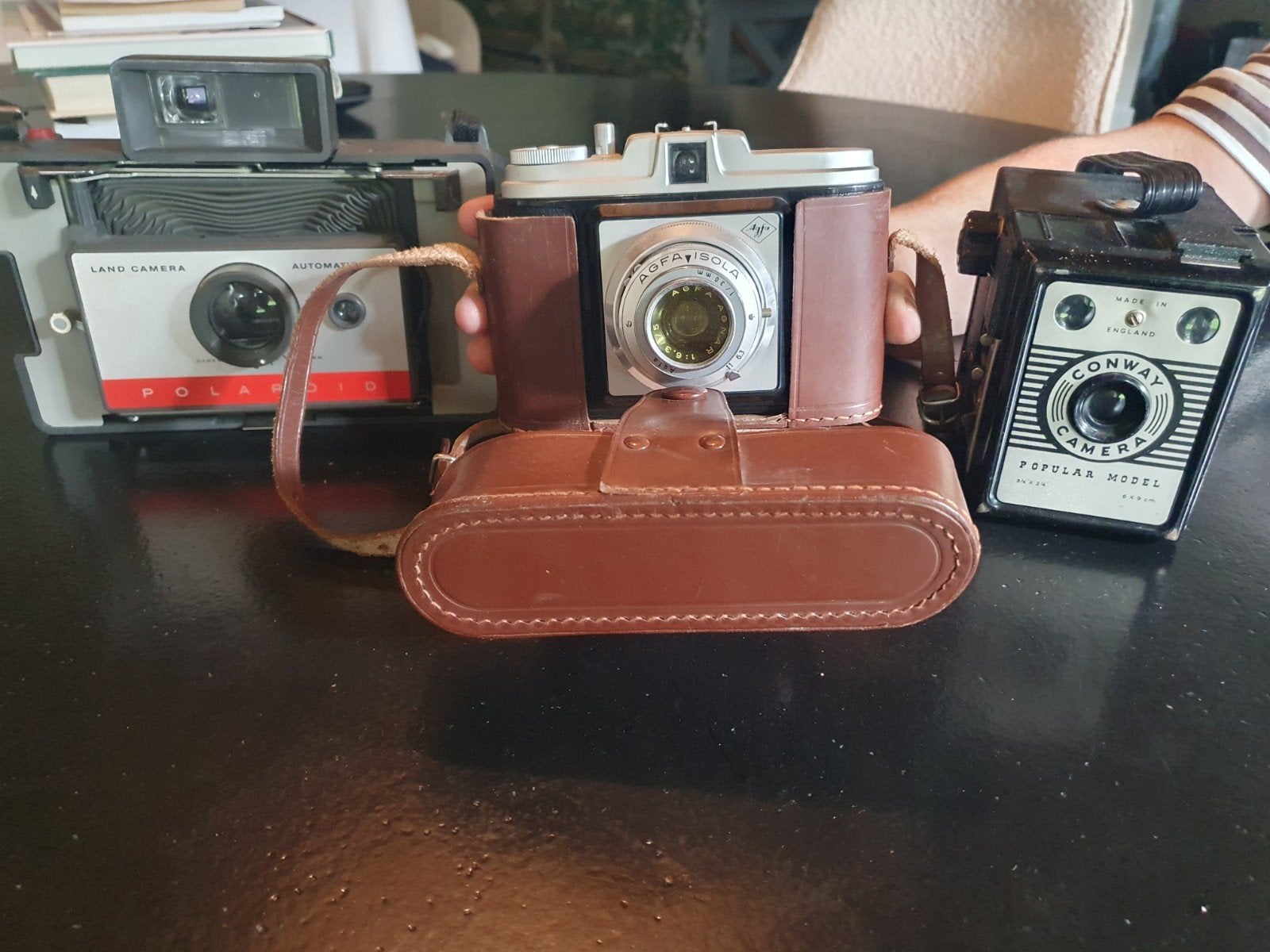 3 vintage camera's: Agfa, Polaroid, Conway - voor verzamelaa, Ophalen of Verzenden, 1940 tot 1960, Fototoestel