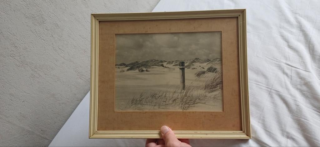 Vintage Zandvoort strand foto in lijst, Ophalen
