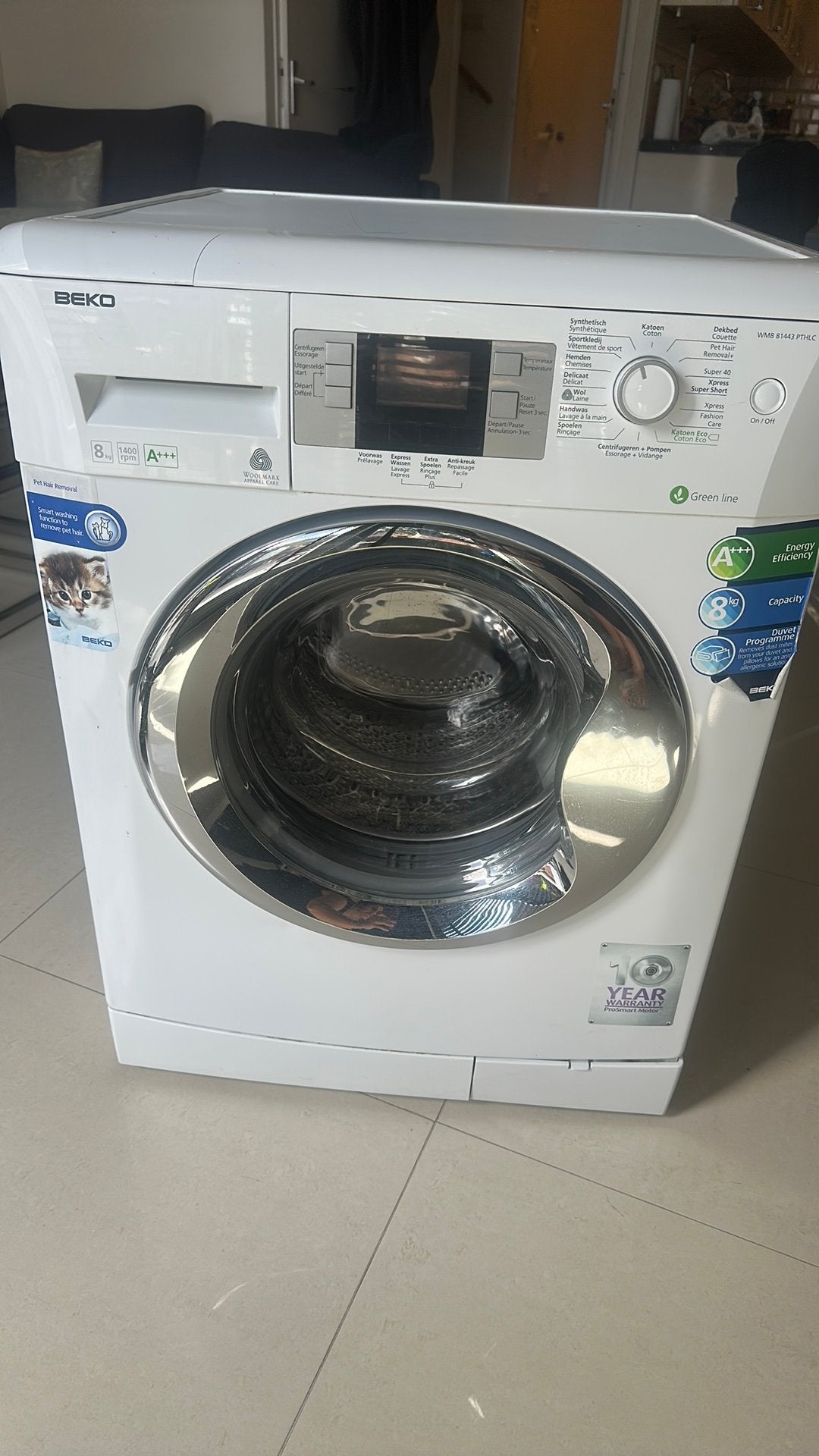 Wasmachine, Ophalen of Verzenden, Zo goed als nieuw, 85 tot 90 cm, 1200 tot 1600 toeren