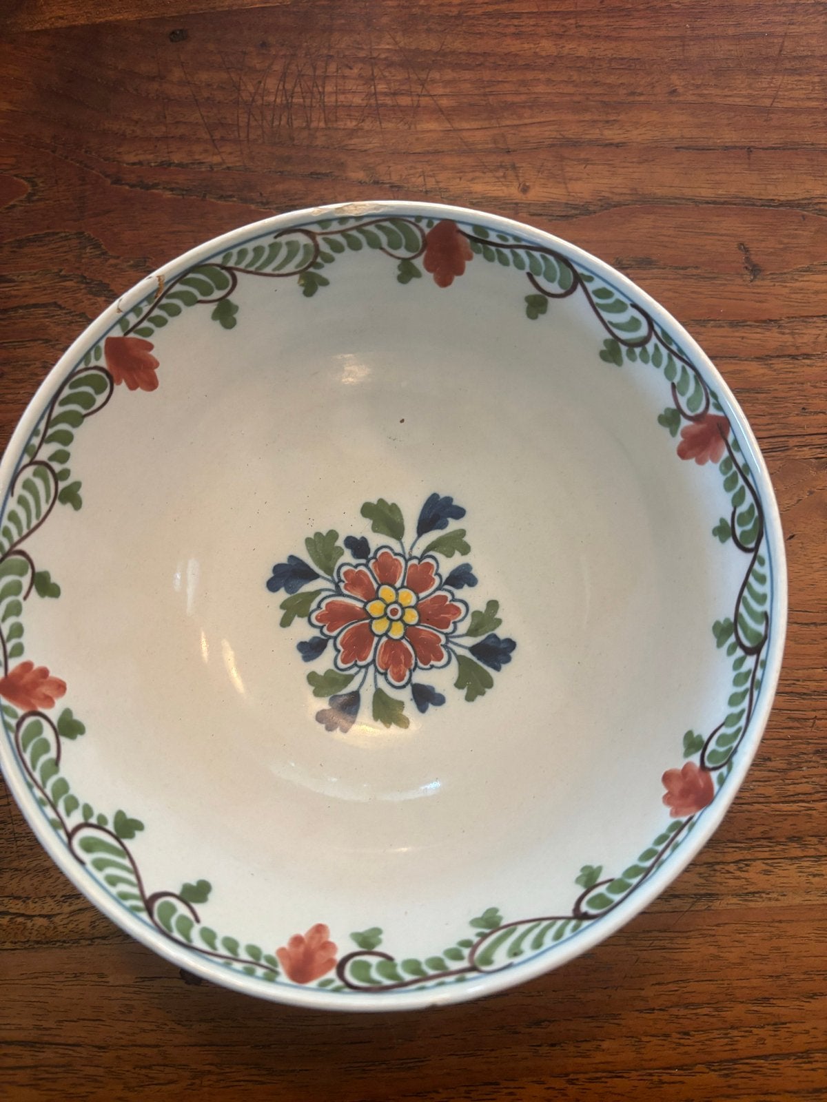 Antieke Makkum aardewerk kom, handgeschilderd, Ophalen of Verzenden