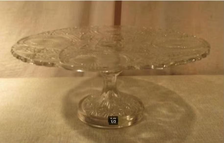 Mooi Glazen Taartschaal op voet - 31cm, Ophalen of Verzenden