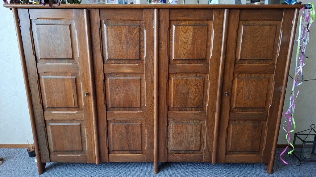 Buffetkast - donker bruin, Huis en Inrichting, Kasten | Buffetkasten, Ophalen, 100 tot 150 cm, 200 cm of meer, Klassiek