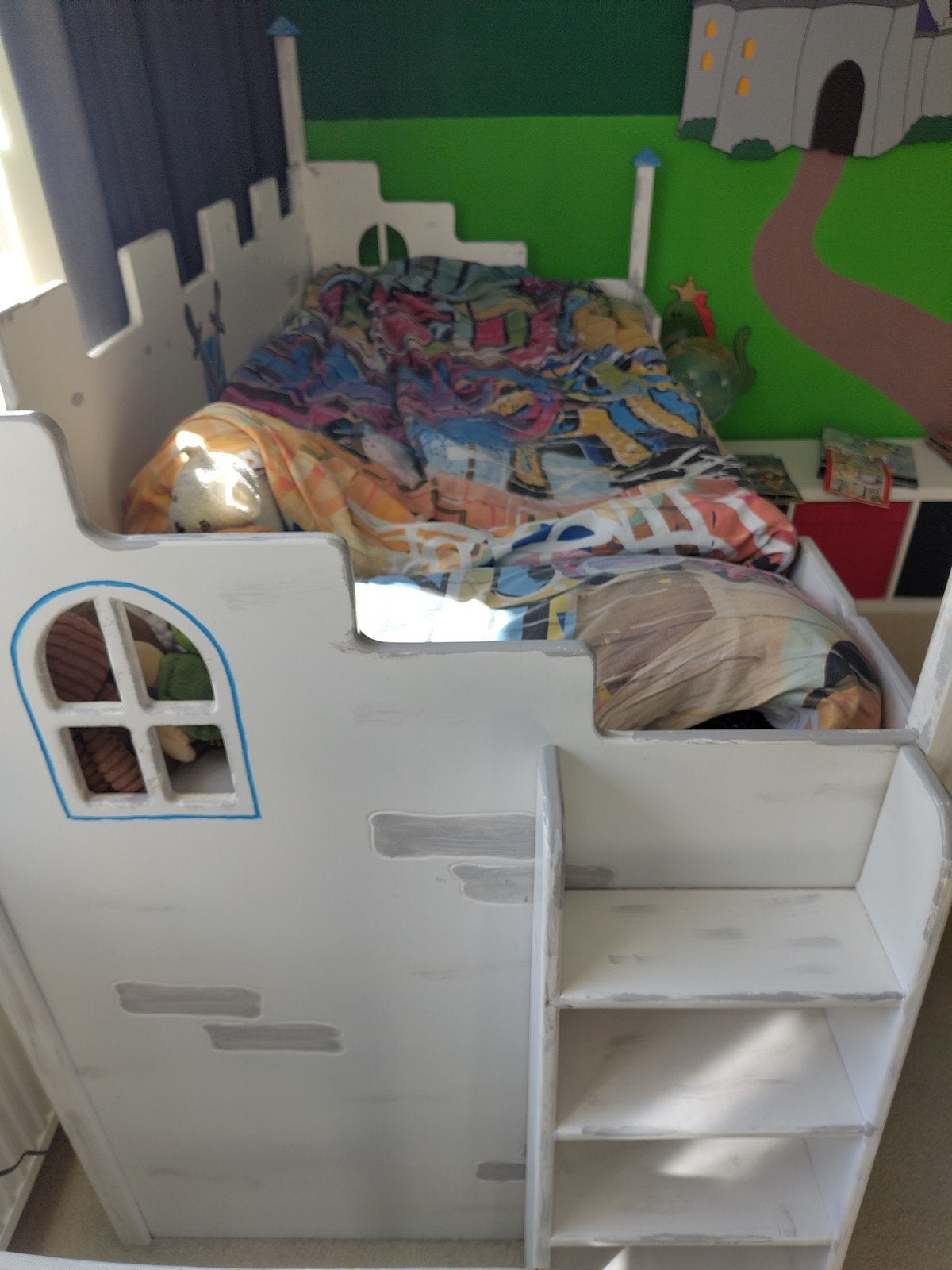 Tof kasteel bed met bijbehorende wandplaten, Kinderen en Baby's, Kinderkamer | Stapelbedden en Hoogslapers, Ophalen, Zo goed als nieuw