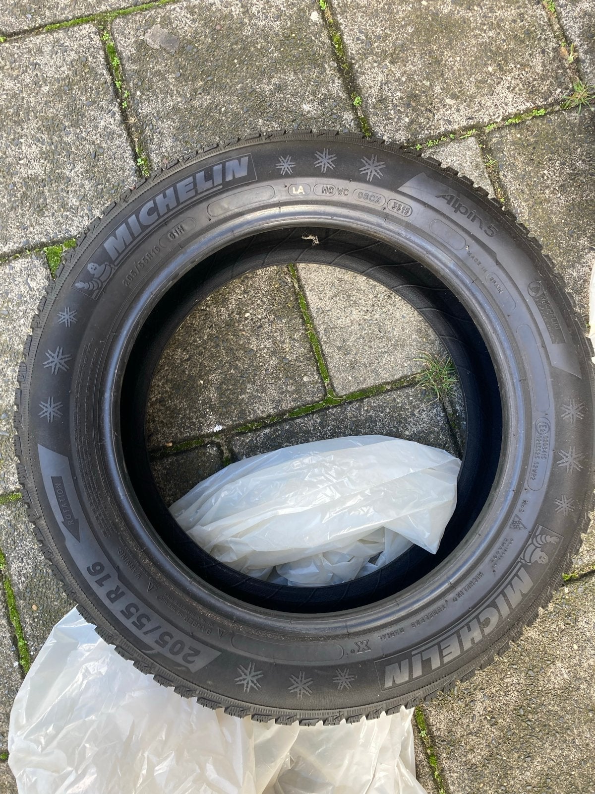 4 Michelin Alpin 5 winterbanden 205/55 R16, Auto-onderdelen, Ophalen, Gebruikt, 16 inch, Band(en)