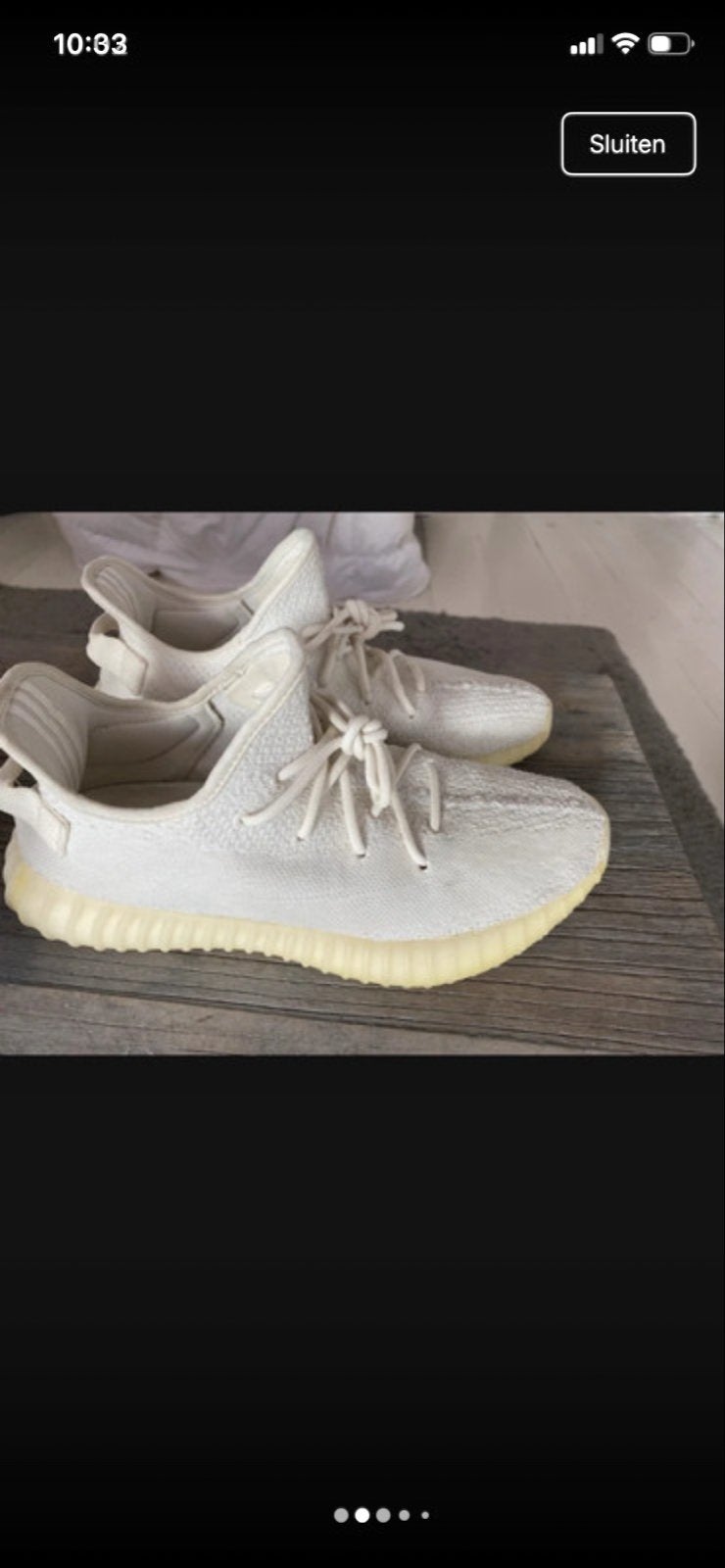 Yeezy Boost 350 V2 Cream White - Maat 44, Kleding | Heren, Schoenen, Ophalen of Verzenden, Gedragen, Wit, Sneakers of Gympen