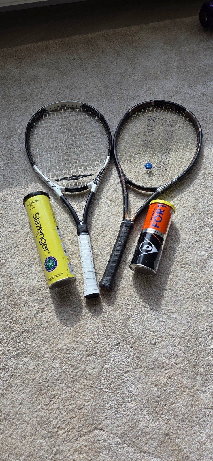 2 Prince tennisrackets (XL) met tennisballen, Sport en Fitness, Ophalen, Gebruikt, Racket, Prince