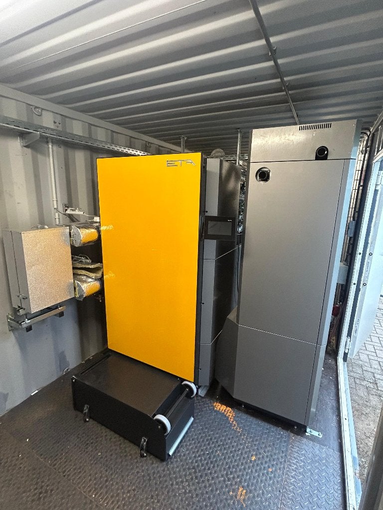 Pelletketel installatie ETA 170kW in 2 containers ingebouwd, Ophalen, Cv-ketel of Combi-ketel, Nieuw, 150 cm of meer