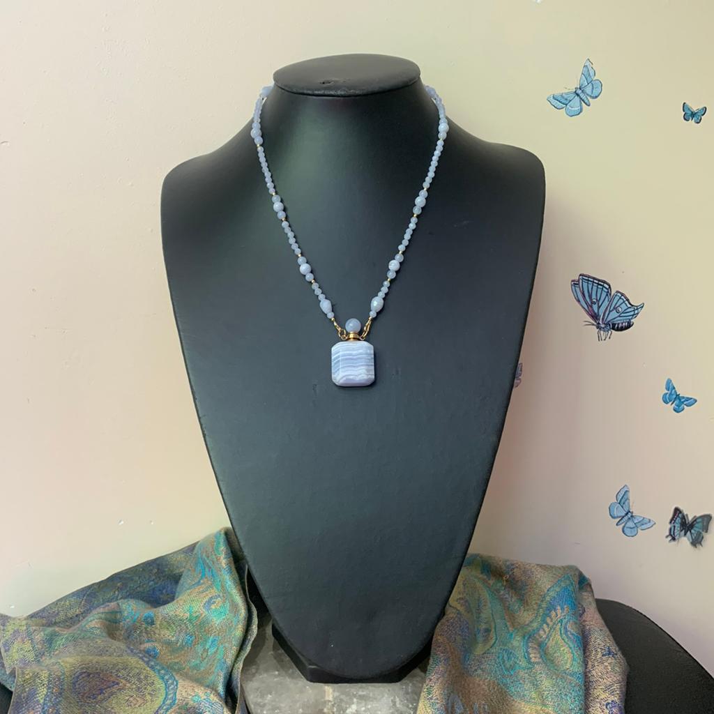 Chalcedoon zelfvertrouwen inzicht harmonie geluk SALE, Blauw, Nieuw, Ophalen of Verzenden, Steen of Mineraal