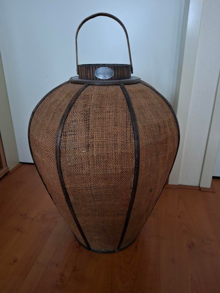 Riverdale Jute Lantaarn met Houten Details, Ophalen, Zo goed als nieuw, Landelijk, Bohemian, Modern