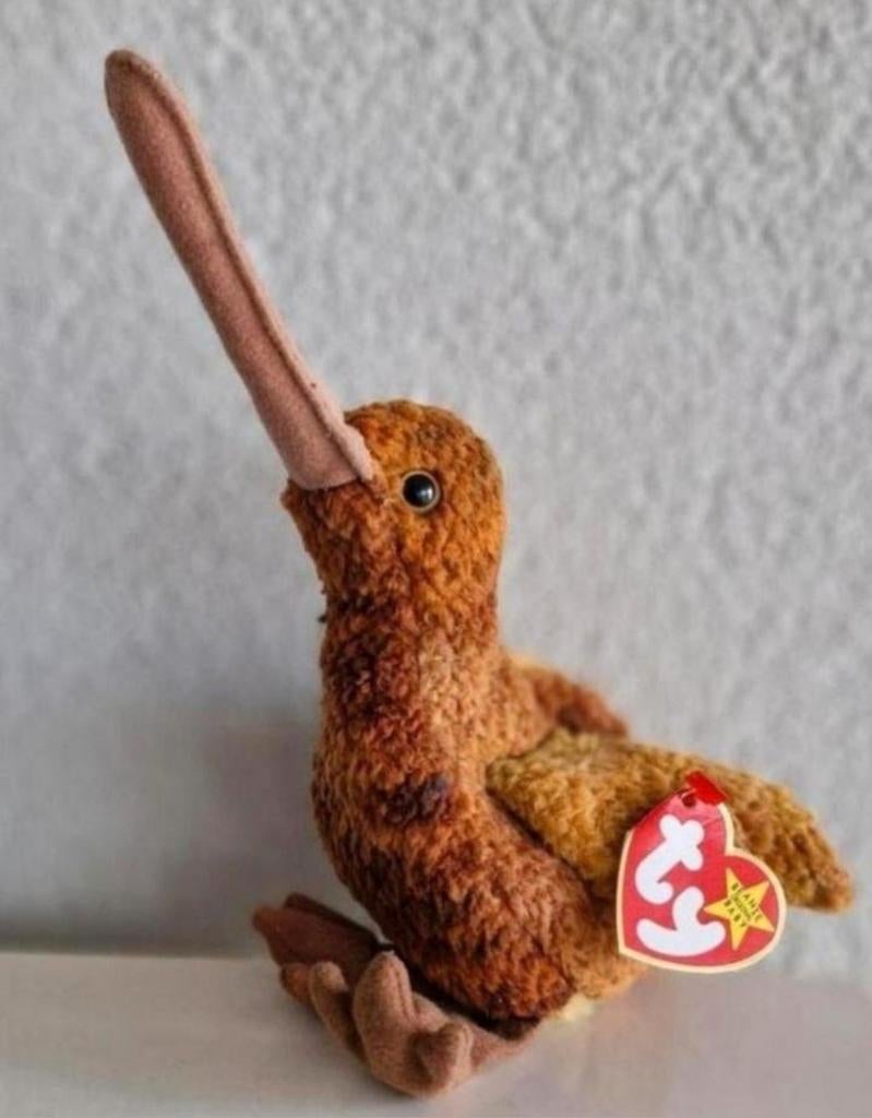 TY Beanie Babies Kiwi Vogel Peak, Kinderen en Baby's, Speelgoed | Knuffels en Pluche, Ophalen of Verzenden, Zo goed als nieuw